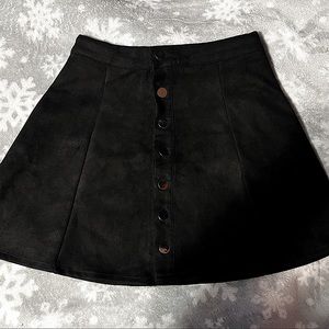 A flared buttoned skirt.